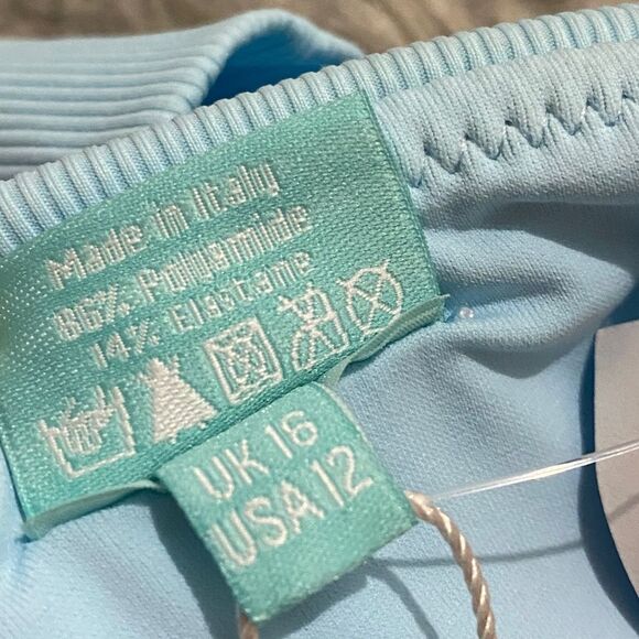 MELISSA ODABASH MADE in ITALY WOMEN’s BLUE RIBBED GRENADA BIKINI BOTTOM Sz-12 - Picture 8 of 8